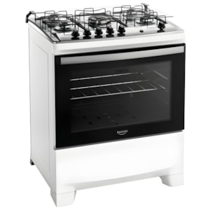 Fogao Dako com Mesa de Inox Supreme 5 Bocas com Acendimento Automatico e Tripla Chama Branco