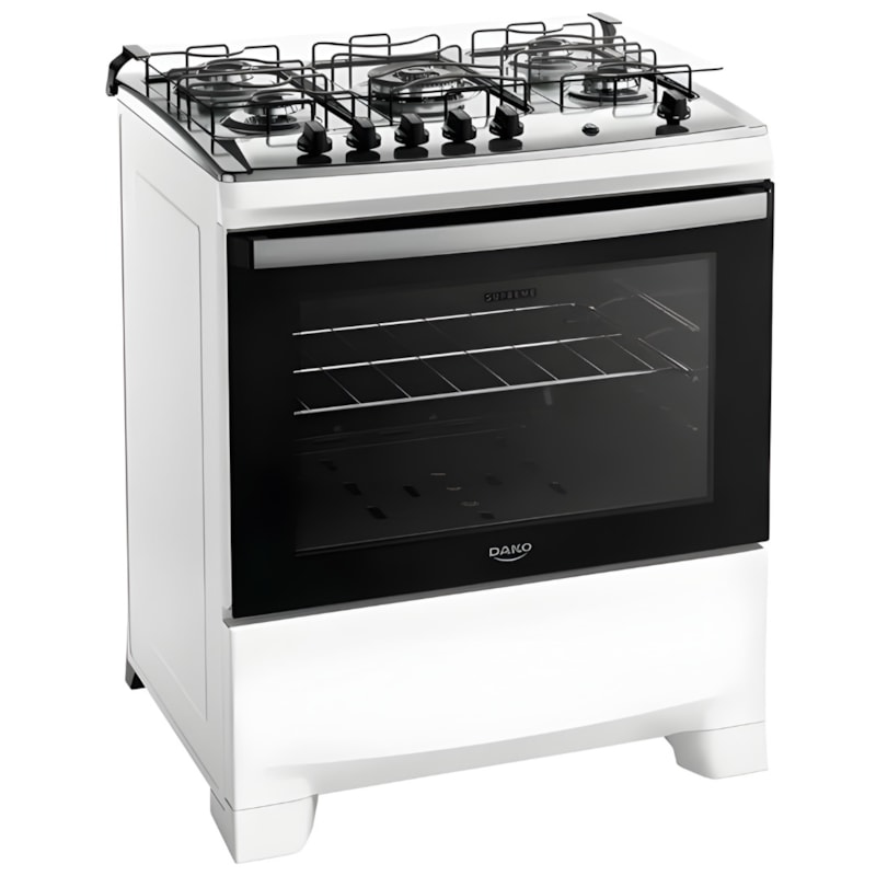 Fogao Dako com Mesa de Inox Supreme 5 Bocas com Acendimento Automatico e Tripla Chama Branco-962a34b7-c50e-4a63-8832-cab9c54f77d9