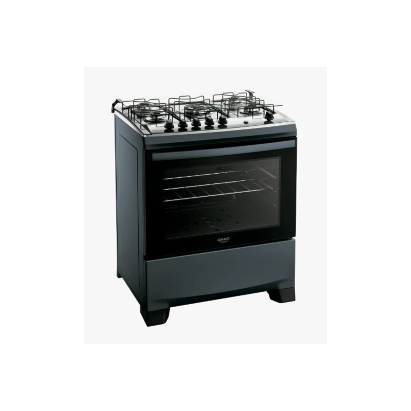 Fogao Dako com Mesa de Inox Supreme 5 Bocas com Acendimento Automatico Tripla Chama Titanium