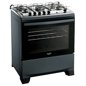 Fogao Dako com Mesa de Inox Supreme 5 Bocas com Acendimento Automatico Tripla Chama Titanium