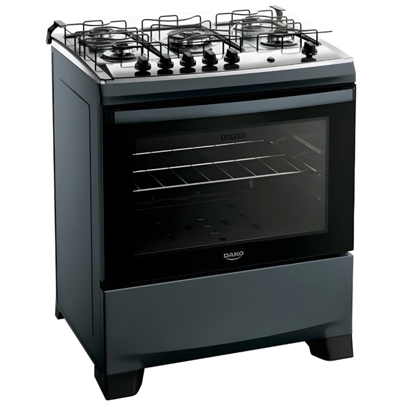 Fogao Dako com Mesa de Inox Supreme 5 Bocas com Acendimento Automatico Tripla Chama Titanium-4c598b6d-f0d1-448a-8998-52a059025cc9