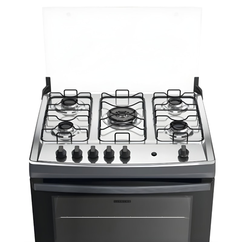 Fogao Dako com Mesa de Inox Supreme 5 Bocas com Acendimento Automatico Tripla Chama Titanium-74e38e51-16ef-4a79-98c5-afc187efb6ac