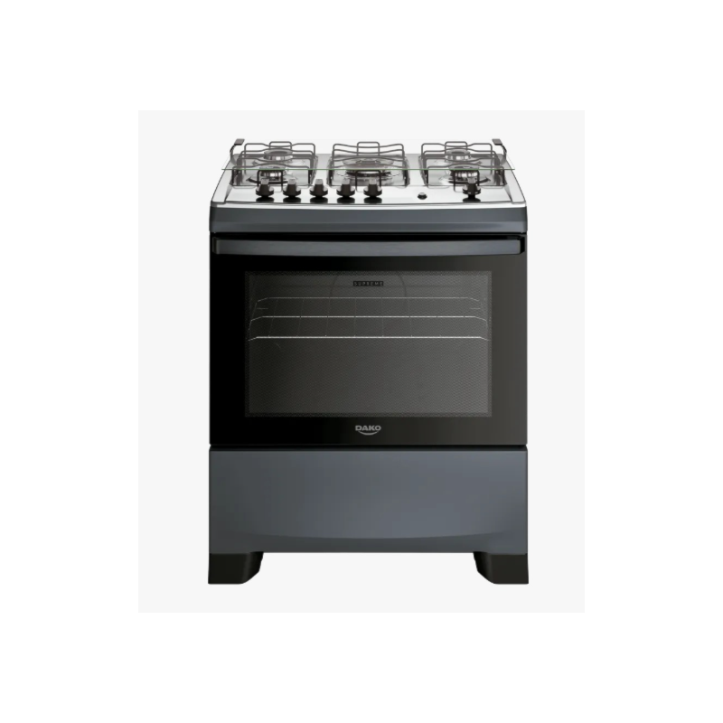 Fogao Dako com Mesa de Inox Supreme 5 Bocas com Acendimento Automatico Tripla Chama Titanium