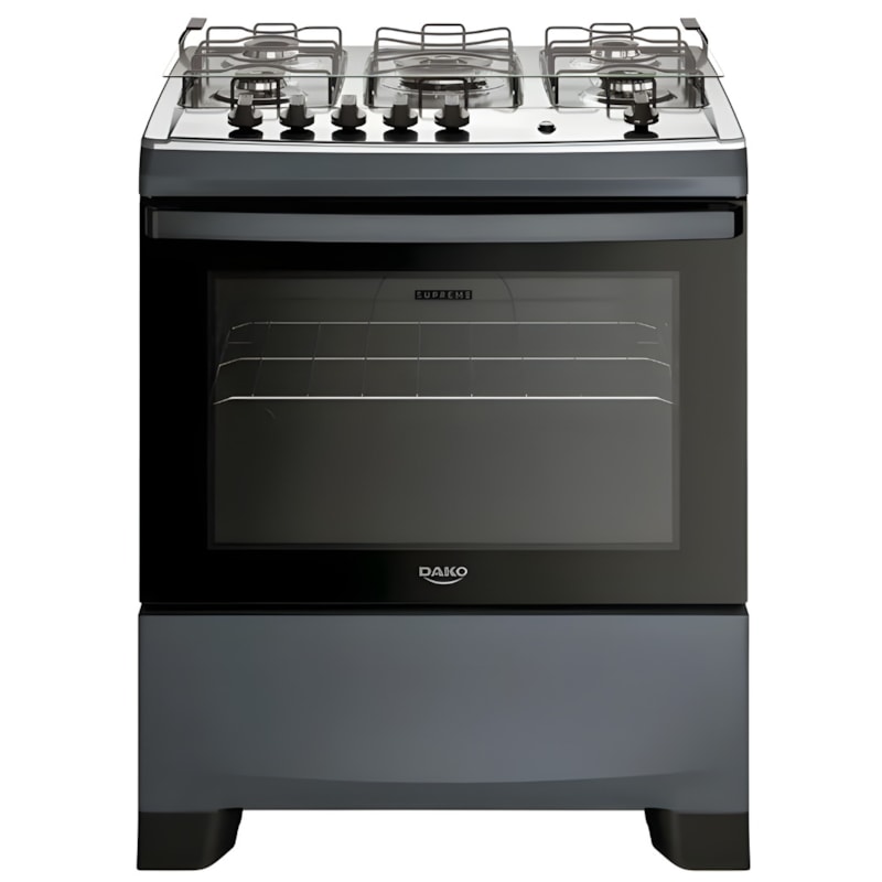 Fogao Dako com Mesa de Inox Supreme 5 Bocas com Acendimento Automatico Tripla Chama Titanium-64b54f5c-0161-49e9-960d-f504492ad881