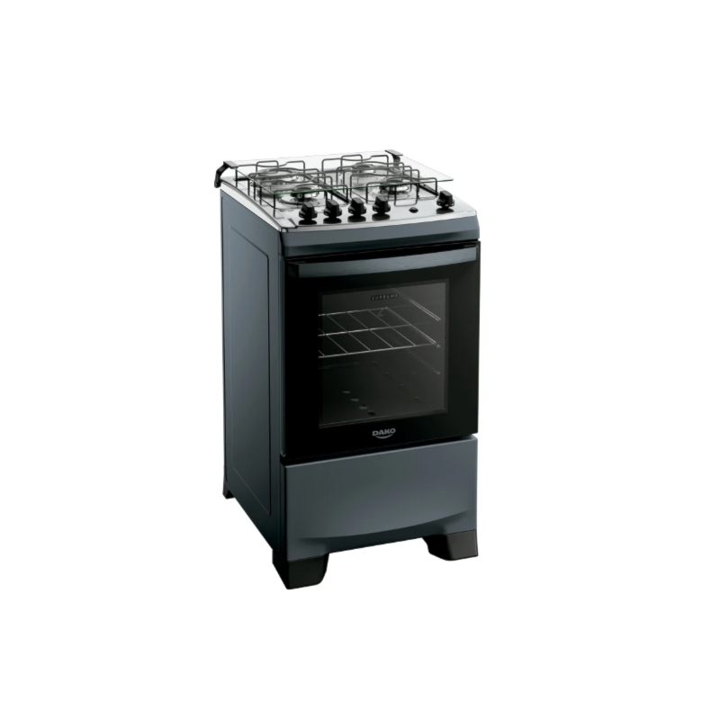 Fogao Dako Supreme Com Mesa De Inox 4 Bocas Com Acedimento Automatico Titanium