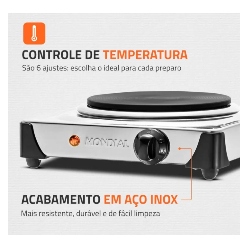Fogão Eletrico Mondial Fast Cook FE-04 127V/60HZ Inox 