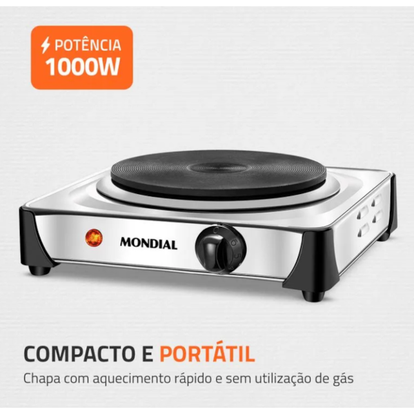 Fogão Eletrico Mondial Fast Cook FE-04 127V/60HZ Inox -e60abafd-25e4-40ff-916e-af5f538899b2