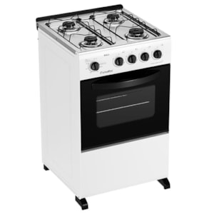 Fogao Esmaltec com Mesa de Inox Bali 4 Bocas com Acendimento Manual Branco