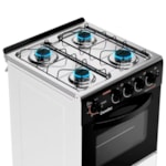 Fogao Esmaltec com Mesa de Inox Caribe 4 Bocas Branco/Preto