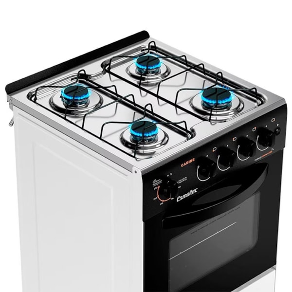 Fogao Esmaltec com Mesa de Inox Caribe 4 Bocas Branco/Preto-5031ceec-6aa2-426c-85ff-3adfe14cdf9a
