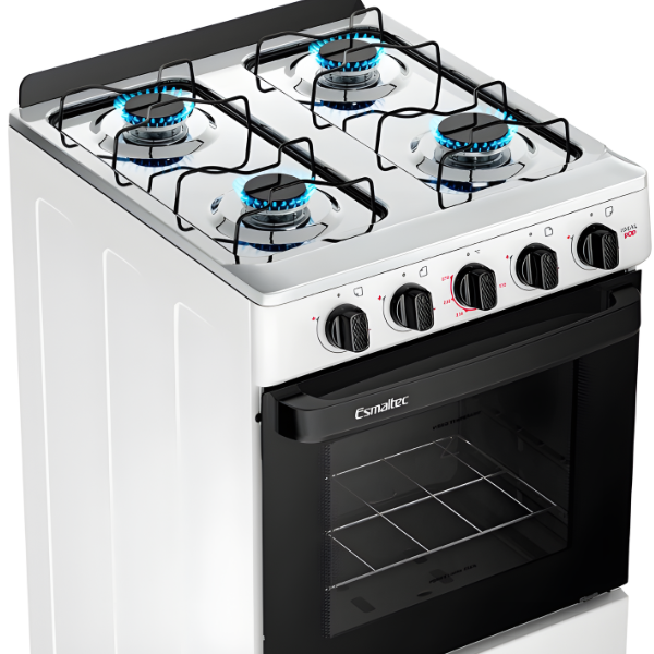 Fogao Esmaltec com Mesa de Inox Ideal Pop 4 Bocas com Acendimento Manual F4ISB Branco-55ec7870-cb14-436e-bc89-08285c94972f