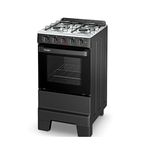 Fogao Esmaltec com Mesa de Inox Ideal Pop 4 Bocas com Acendimento Manual F4ISP Preto-2f737f9e-ab8e-497e-b098-094dcb762feb