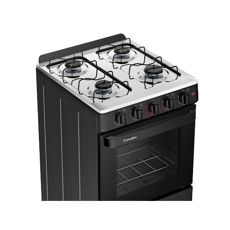 Fogao Esmaltec com Mesa de Inox Ideal Pop 4 Bocas com Acendimento Manual F4ISP Preto-cbfcd54b-9617-4d73-9610-072d5ccdacd3