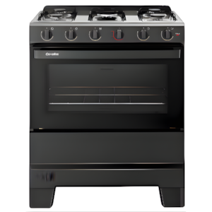 Fogao Esmaltec com Mesa de Inox Ideal Pop 5 Bocas com Acendimento Manual F5ISP Preto