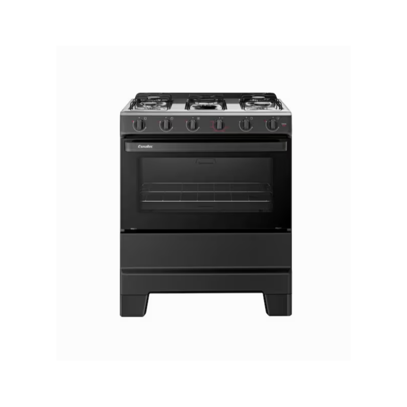 Fogao Esmaltec com Mesa de Inox Ideal Pop 5 Bocas com Acendimento Manual F5ISP Preto