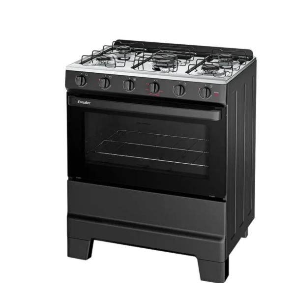 Fogao Esmaltec com Mesa de Inox Ideal Pop 5 Bocas F5ISP Preto-0c85b018-6302-46fb-8232-31300147f7c7