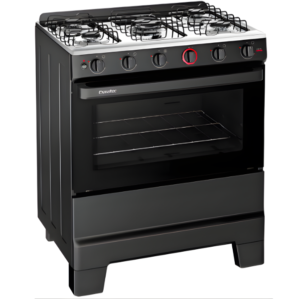 Fogao Esmaltec com Mesa de Inox Ideal Super 5 Bocas com Acendimento Automatico F5IAP Pret-55e6de71-613a-4996-bcce-a70b09879318