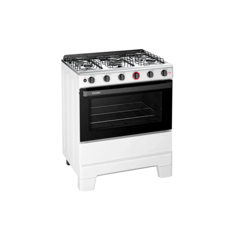 Fogao Esmaltec com Mesa de Inox Ideal Super 5 Bocas F5IAB Branco