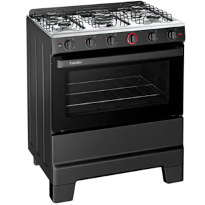 Fogao Esmaltec com Mesa de Inox Ideal Super 5 Bocas F5IAP Preto