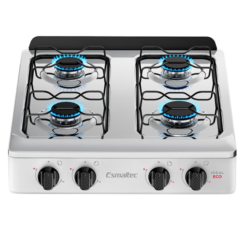 Fogão Esmaltec Mesa de Aço Inox Ideal Eco 4 Bocas F4MFB Branco-37abcd02-a1f5-486b-a680-5c506caf0600