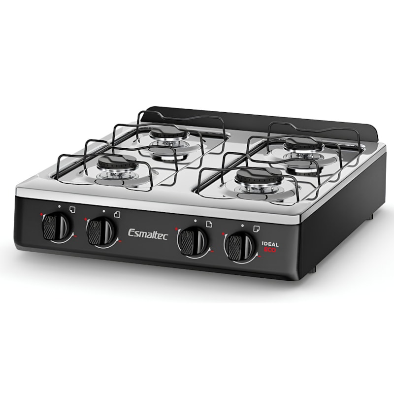 Fogão Esmaltec Mesa de Aço Inox Ideal Eco 4 Bocas F4MFP Preto-0fc04b9c-d1ca-42d7-b5e5-035577ae03b5