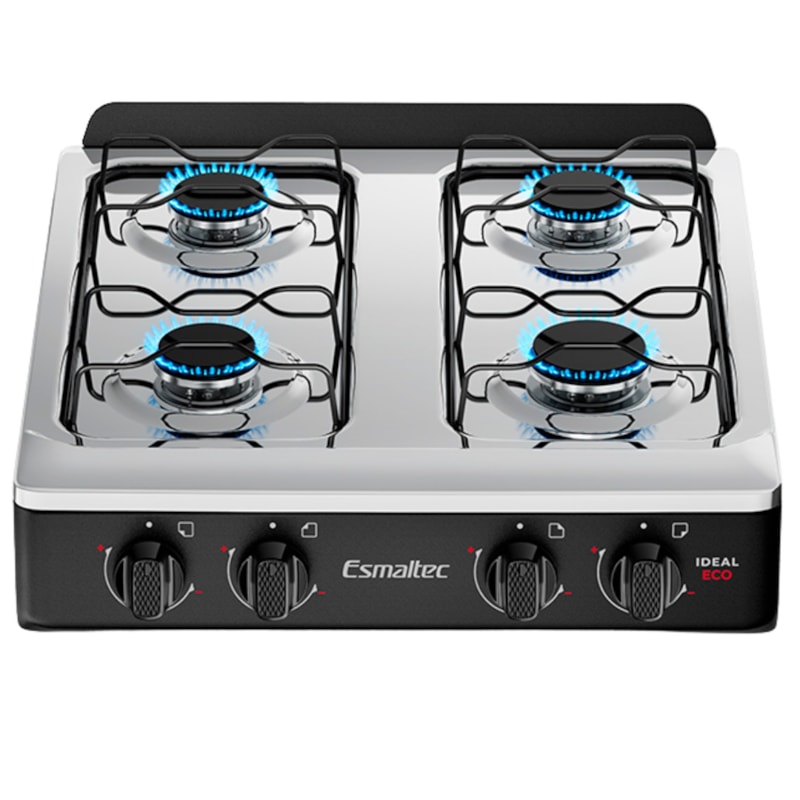 Fogão Esmaltec Mesa de Aço Inox Ideal Eco 4 Bocas F4MFP Preto-2b2d06dd-dee7-4a0e-93f1-216c67146b22