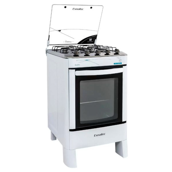 Fogao Esmaltec Mesa de Inox Agata 4 Bocas Branco-139a2f06-d741-447e-8578-4bbe058c9ec0