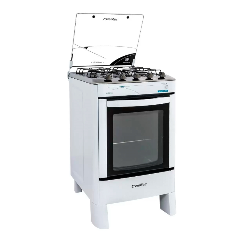 Fogao Esmaltec Mesa de Inox Agata 4 Bocas Branco