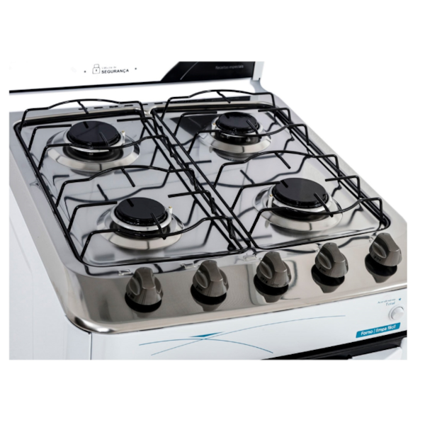 Fogao Esmaltec Mesa de Inox Agata 4 Bocas Branco-55cc8a67-af77-413d-a087-20b74cd20a16