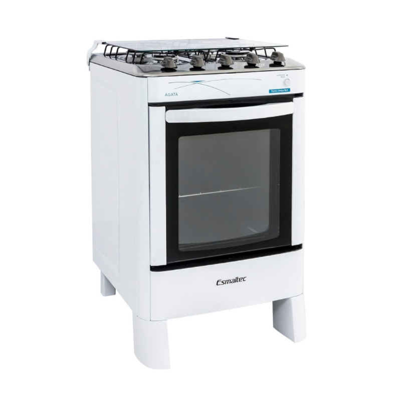 Fogao Esmaltec Mesa de Inox Agata 4 Bocas Branco