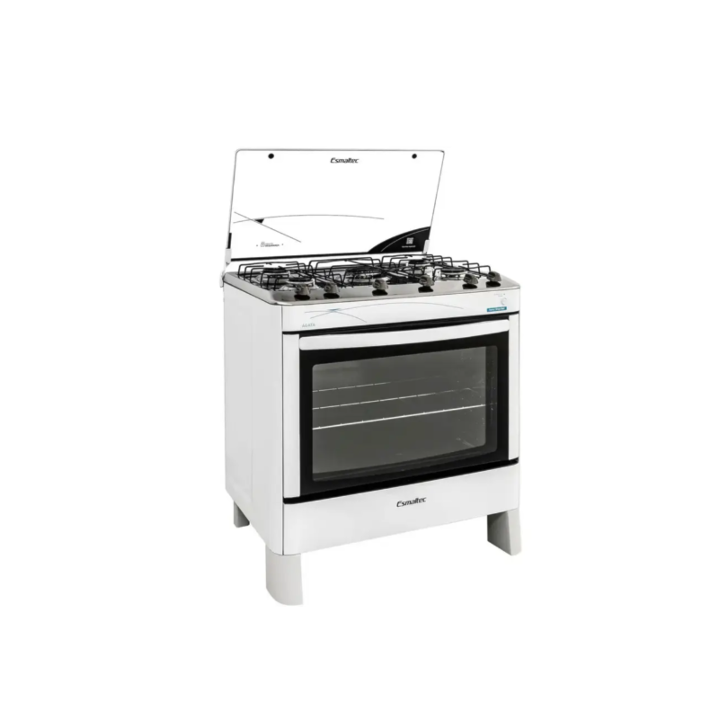 Fogao Esmaltec Mesa de Inox Agata 5 Bocas com Acendimento Automatico Branco