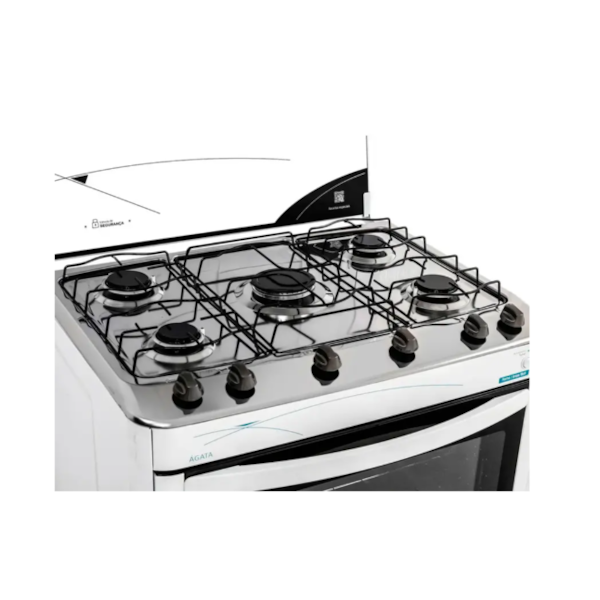 Fogao Esmaltec Mesa de Inox Agata 5 Bocas com Acendimento Automatico Branco-537a146f-4621-4bde-a557-63e3acf9abe6