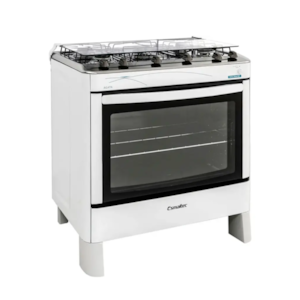 Fogao Esmaltec Mesa de Inox Agata 5 Bocas com Acendimento Automatico Branco