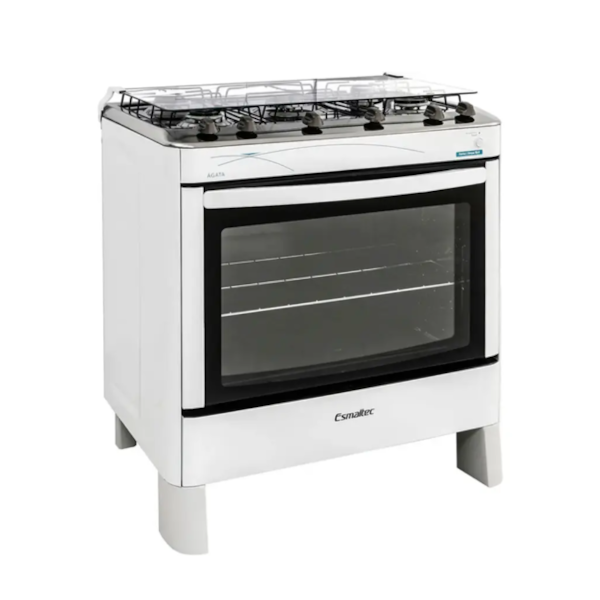 Fogao Esmaltec Mesa de Inox Agata 5 Bocas com Acendimento Automatico Branco-03c74701-76b6-4be3-b632-11878325919b