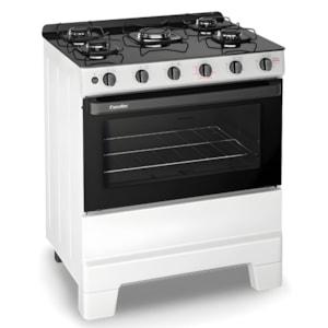 Fogão Esmaltec Mesa de Vidro Ideal Super Glass 5 Bocas Acendimento Automático F5VAB Branco