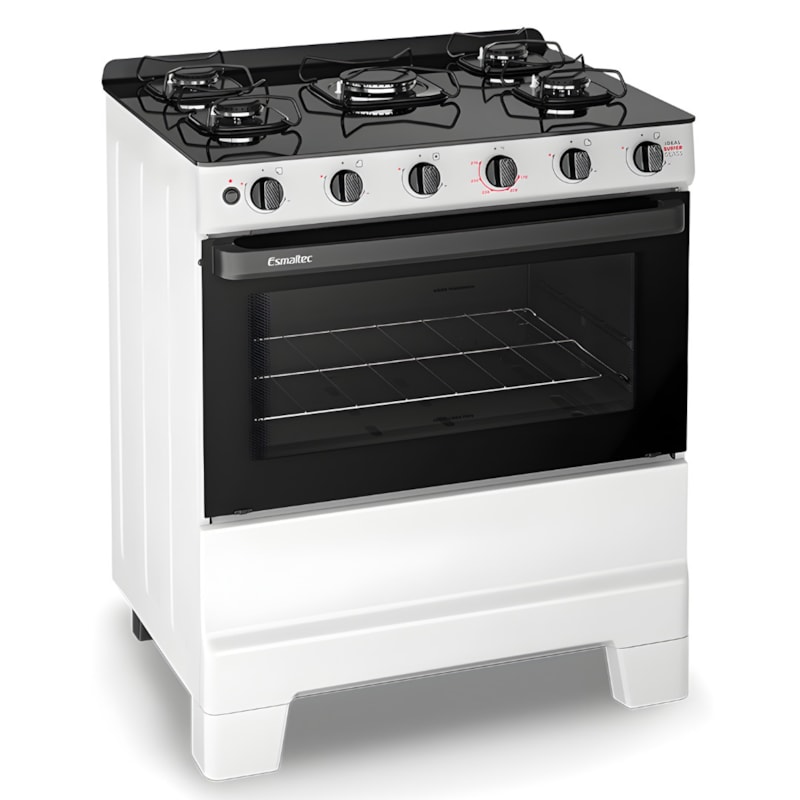 Fogão Esmaltec Mesa de Vidro Ideal Super Glass 5 Bocas Acendimento Automático F5VAB Branco-c8a39db7-c4c4-4330-aafa-7c588416e2ef