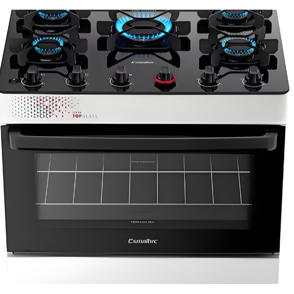 Fogao Esmaltec Mesa De Vidro Ideal Top 5 Bocas Acendimento Automatico T5VAB Branco-2669c5c4-d98b-4c5c-be1c-e5da64641967