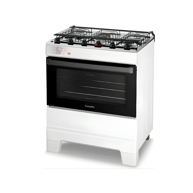 Fogao Esmaltec Mesa Inox Ideal Top 5 Bocas Acendimento Automatico T5IAB Branco
