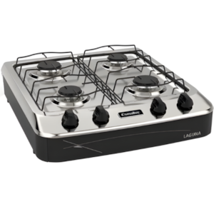 Fogao Esmaltec Portatil Laguna Mesa em Aco Inox 4 Bocas Preto