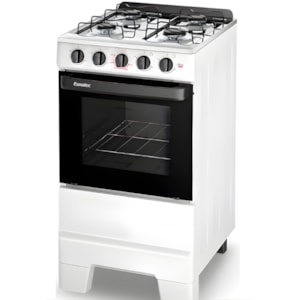 Fogao Esmatec com Mesa de Inox Ideal Pop 4 Bocas com Acendimento Manual F4ISB Branco