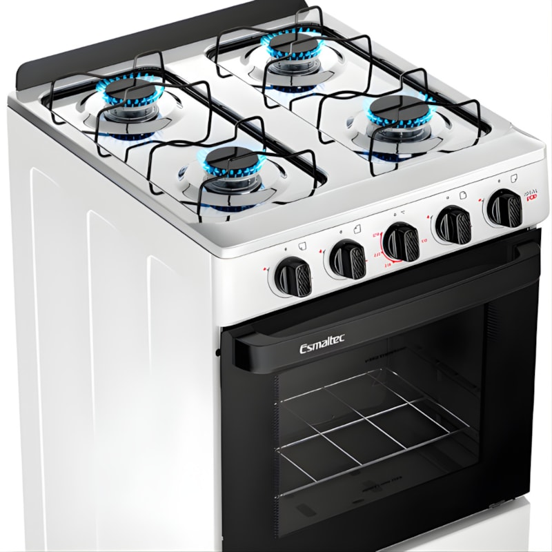 Fogao Esmatec com Mesa de Inox Ideal Pop 4 Bocas com Acendimento Manual F4ISB Branco-9c4c2f09-f389-4503-b6e7-6b496165ead2