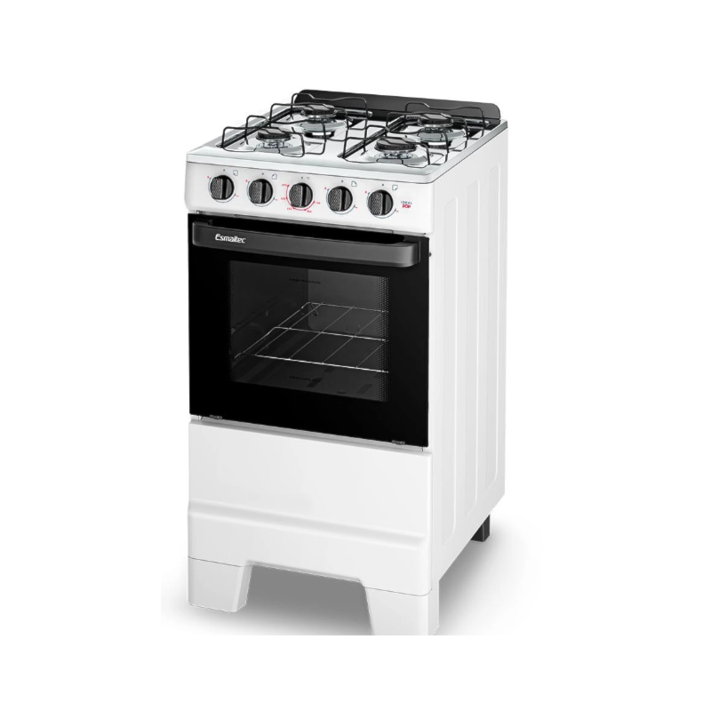 Fogao Esmatec com Mesa de Inox Ideal Pop 4 Bocas F4ISB Branco