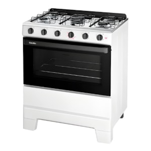 Fogao Esmatec com Mesa de Inox Ideal Pop 5 Bocas com Acendimento Manual F5ISB Branco