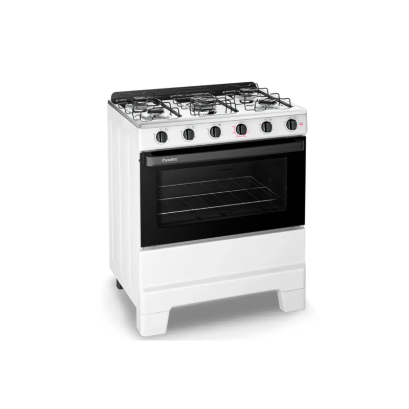 Fogao Esmatec com Mesa de Inox Ideal Pop 5 Bocas F5ISB Branco