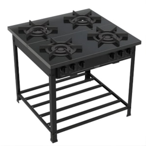 Fogão Industrial Dako 4 Bocas Couraçado Preto