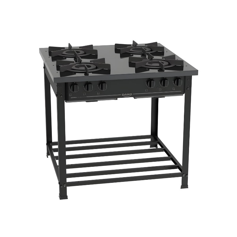 Fogão Industrial Dako 4 Bocas Couraçado Preto