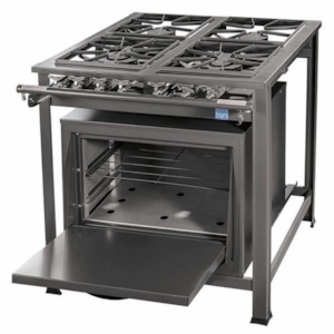 Fogao Industrial Eco N.E Tron 2 Queimado Simples e 2 Queimador Duplo 30X30 com Forno de Baixa Pressao Grafite