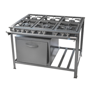 Fogão Industrial Tron N.E 3 Queimador Simples e 3 Queimador Duplo 30x30 com Forno Grafite 