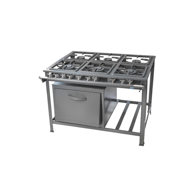 Fogão Industrial Tron N.E 3 Queimador Simples e 3 Queimador Duplo 30x30 com Forno Grafite 