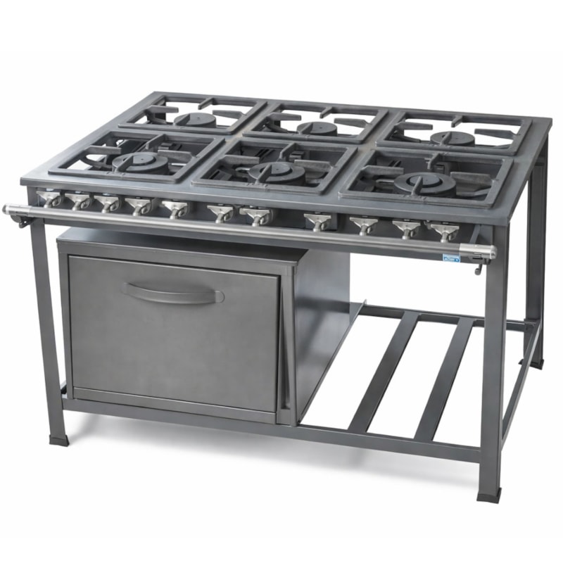 Fogão Industrial Tron N.E 3 Queimador Simples e 3 Queimador Duplo 30x30 com Forno Grafite-97bfa522-d0d2-44b2-83f4-be7d9f7c27c6